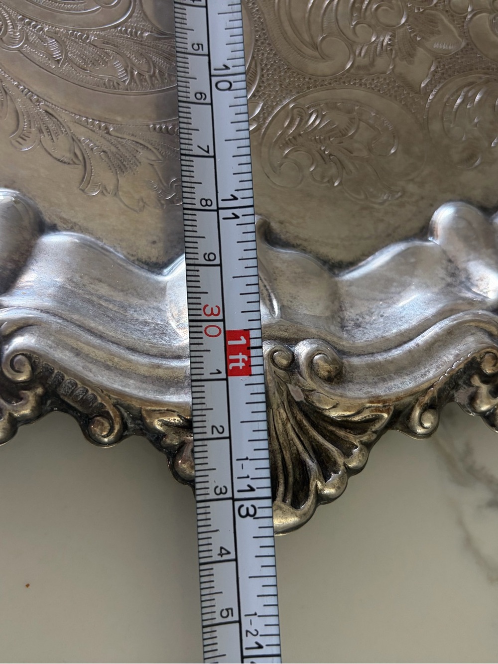Wm Rogers ENGLISH SHELL Silver Platter Vintage 13” Plate Serving Home Decor - Picture 6 of 9